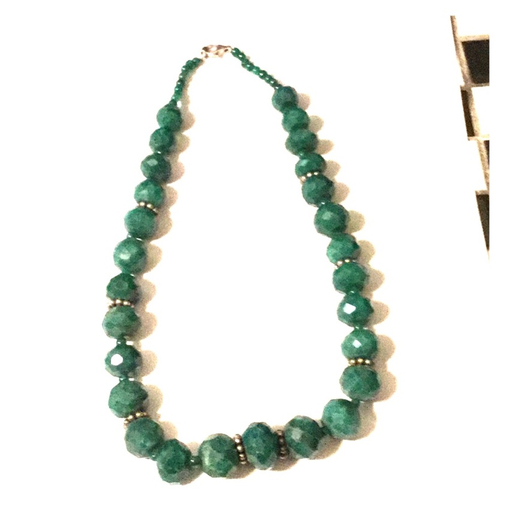 Emerald Beaded Statement Necklace